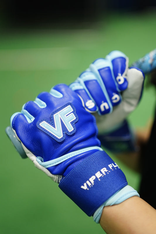 Viper Flex "Focus" Long Cuff Batting Gloves – BLUE