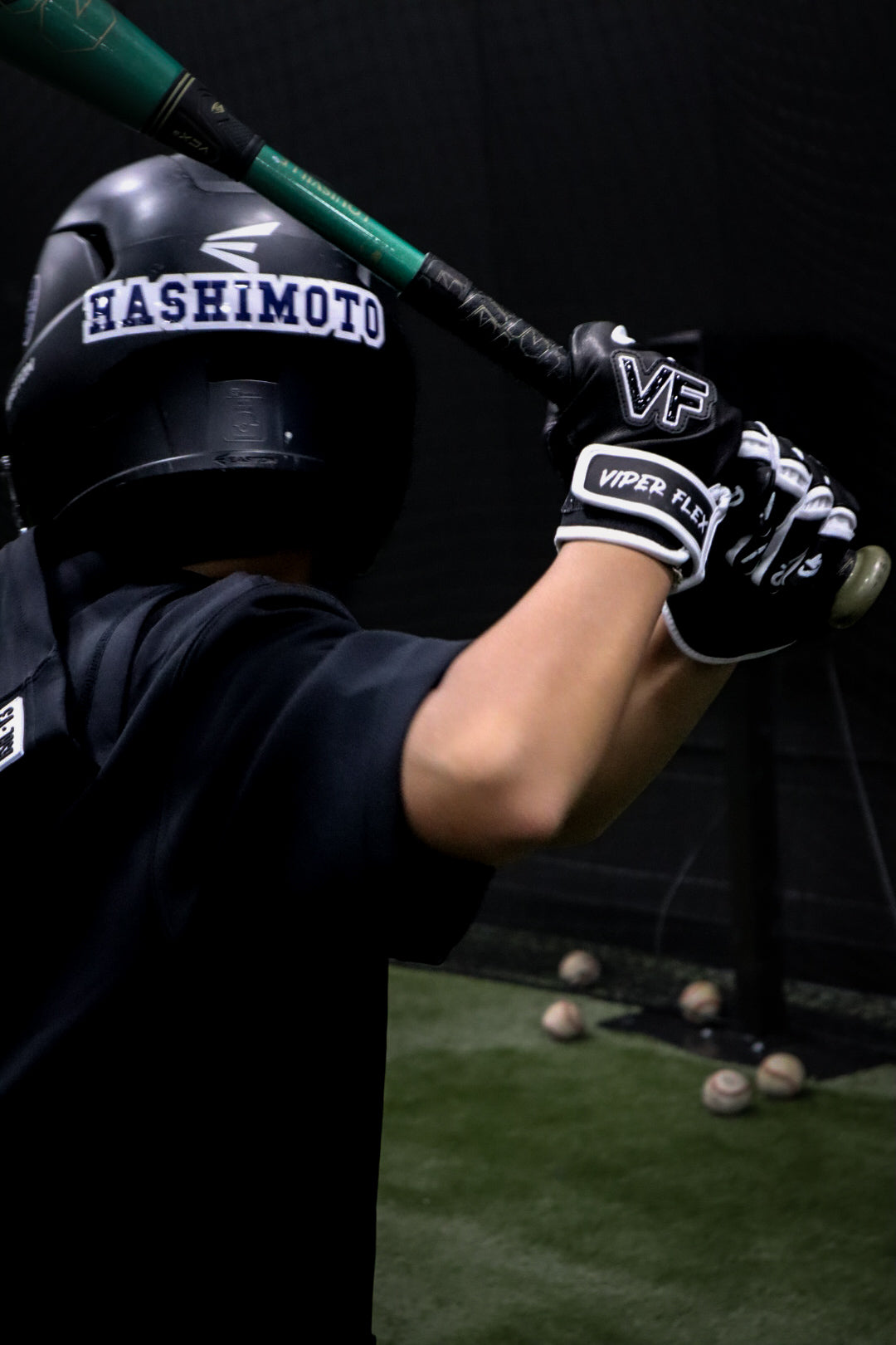 Viper Flex "GRIND" Short Cuff Youth Batting Gloves – Black/White