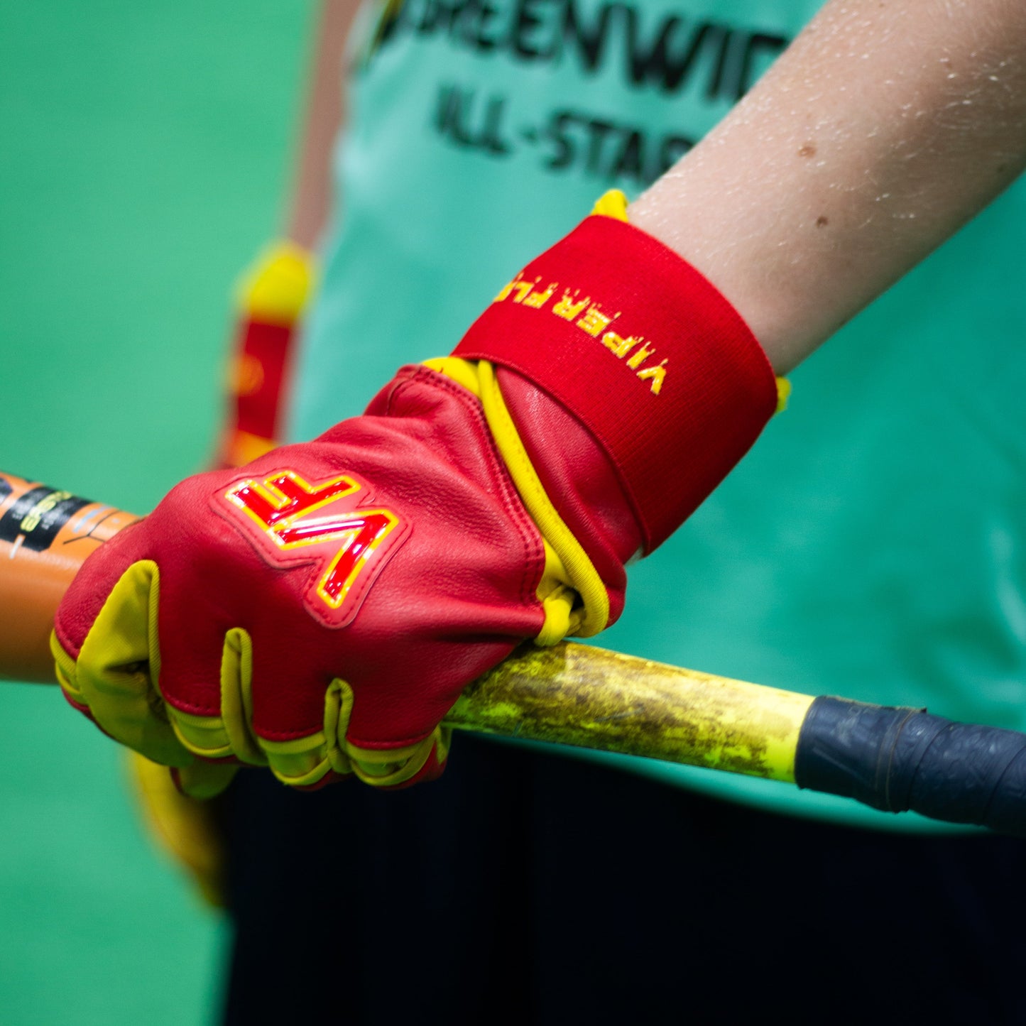 Viper Flex "Focus" Long Cuff Batting Gloves – RED/YELLOW