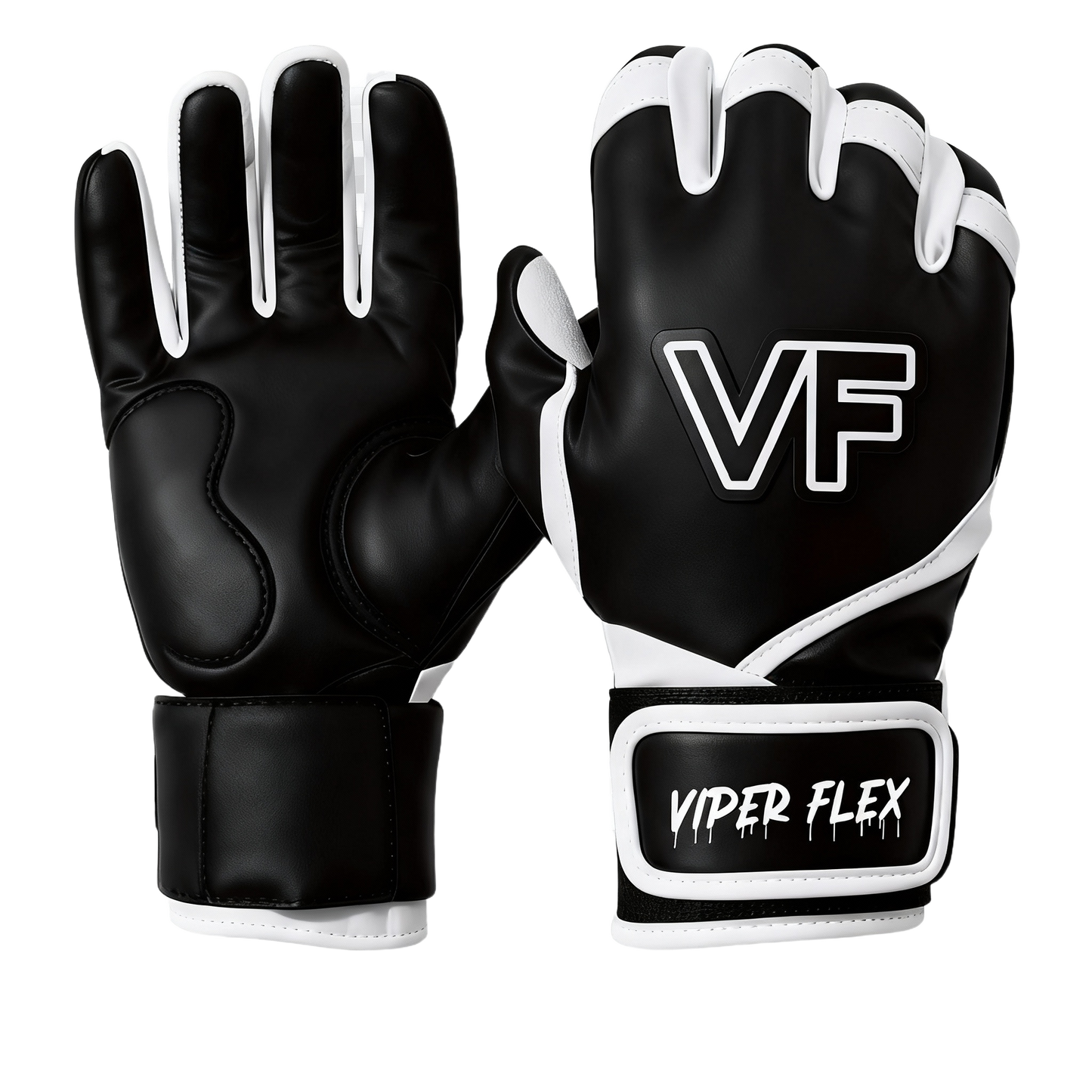 Viper Flex "GRIND" Short Cuff Youth Batting Gloves – Black/White