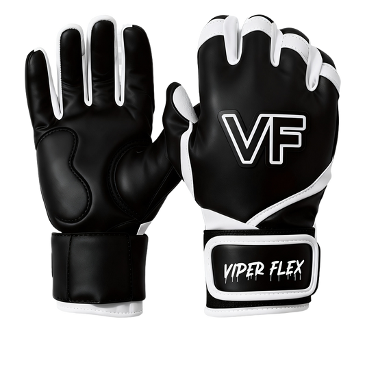 Viper Flex "GRIND" Short Cuff Youth Batting Gloves – Black/White