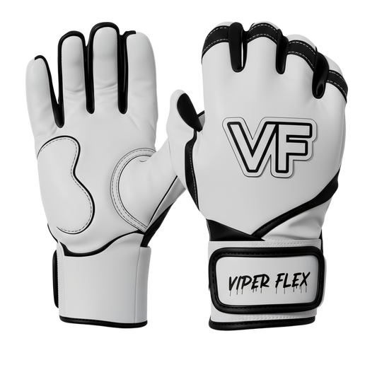 Viper Flex "GRIND" Short Cuff Youth Batting Gloves – White/Black